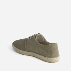 Espadrille kaki en toile à lacet éco-conçu