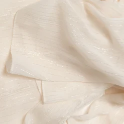 Foulard écru fines rayures dorées