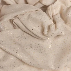 Foulard ecru pailleté doré