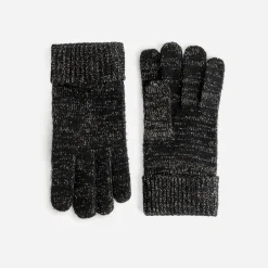 Gants noirs en tricot lurex