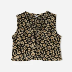 Gilet TEXTO noir à motif léopard