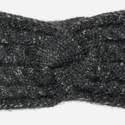 Headband noir en tricot torsadé