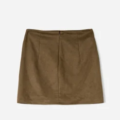 Jupe courte TEXTO marron effet suédé