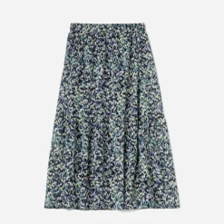 Jupe longue TEXTO marine à motif tachiste