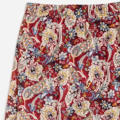 Jupe longue TEXTO rouge à motif cachemire floral