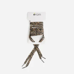 Lacets élastiqués beiges à motif léopard