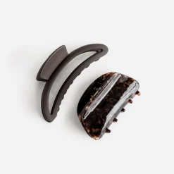 Lot de 2 pinces-crabe marron et écailles