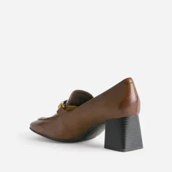 Mocassin à talon CAPRICE cognac en cuir