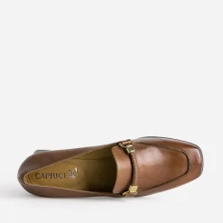 Mocassin à talon CAPRICE cognac en cuir