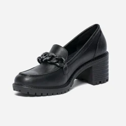 Mocassin à talon noir