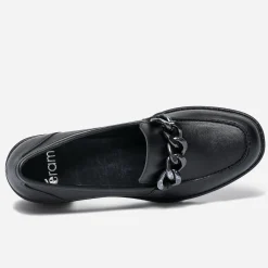 Mocassin à talon noir
