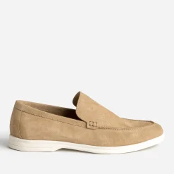 Mocassin beige cuir velours