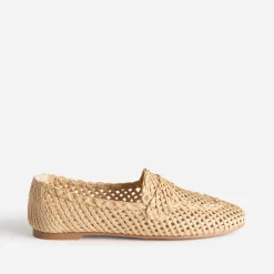 Mocassin beige tressage ajouré