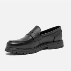 Mocassin éco-conçu noir en cuir