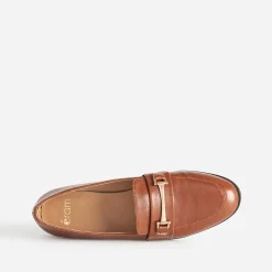 Mocassin cognac détails dorés