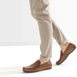 Mocassin cognac en cuir