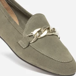 Mocassin kaki éco-conçu en cuir velours