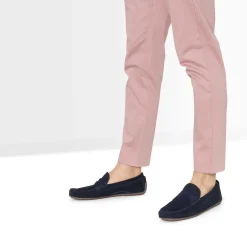 Mocassin marine en cuir velours