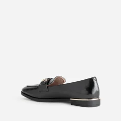 Mocassin noir barrette dorée