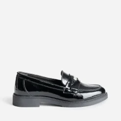 Mocassin noir cuir verni
