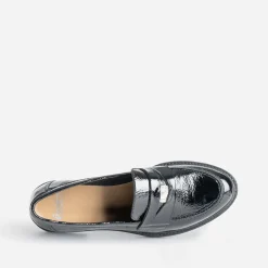Mocassin noir cuir verni