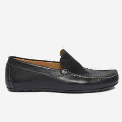 Mocassin noir en cuir