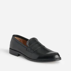 Mocassin noir en cuir