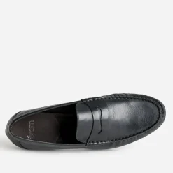 Mocassin noir en cuir