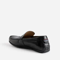 Mocassin noir en cuir