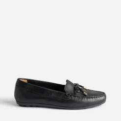 Mocassin noir en cuir