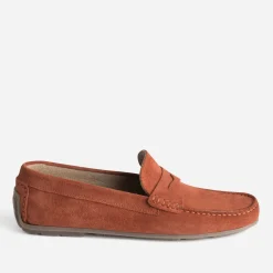 Mocassin rouge orangé éco-conçu en cuir velours