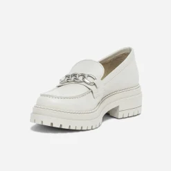 Mocassin TEXTO écru en cuir à semelle épaisse