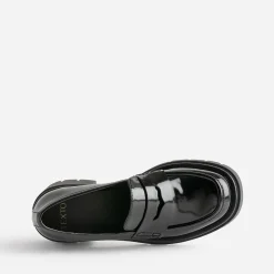 Mocassin TEXTO noir à talon cranté