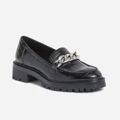 Mocassin TEXTO noir embossé croco