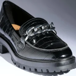 Mocassin TEXTO noir embossé croco