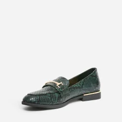Mocassin vert effet python