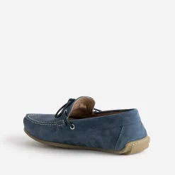 Mocassin-bateau marine cuir velours