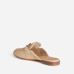 Mocassin-mule beige tressé