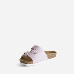 Mule BUGGY parme cuir velours