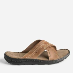 Mule camel éco-conçue à brides croisées