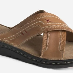 Mule camel éco-conçue à brides croisées