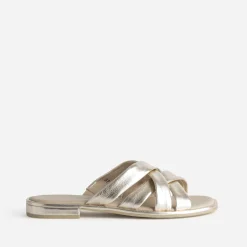 Mule CAPRICE dorée cuir brides souples