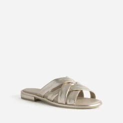 Mule CAPRICE dorée cuir brides souples
