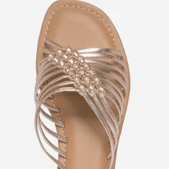 Mule dorée en cuir éco-conçu