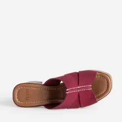 Mule TEXTO bordeaux cuir velours à talon