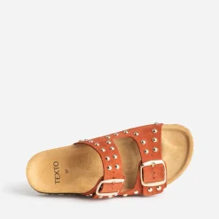 Mule TEXTO terracotta cuir éco-conçu