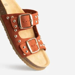 Mule TEXTO terracotta cuir éco-conçu