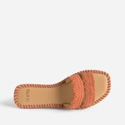 Mule TEXTO terracotta cuir tressé