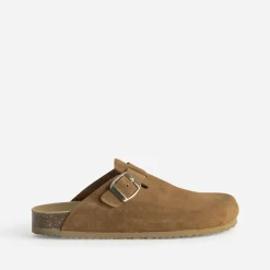 Mule-sabot TEXTO cognac cuir velours