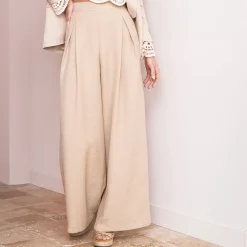 Pantalon large TEXTO beige